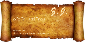 Zám János névjegykártya